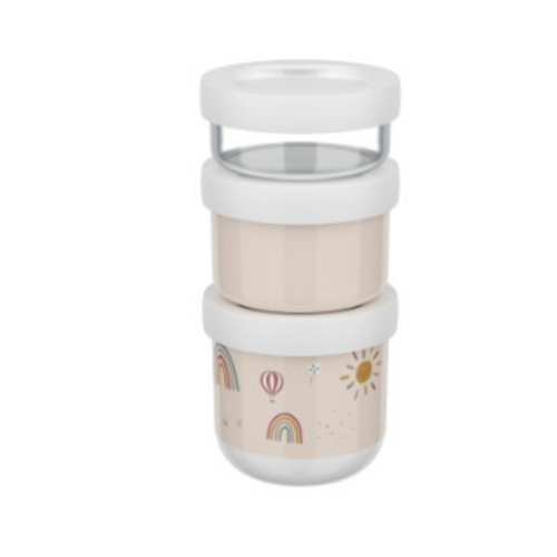 mepal Stapelbare snackbox Mepal Mio 3-delig - Sunshine & Rainbow