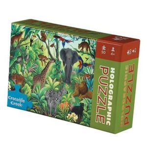 Crocodile Creek Holographic foil puzzles, 50 stuks - Jungleparadijs Crocodile Creek Holographic foil puzzles, 50 stuks - Jungleparadijs