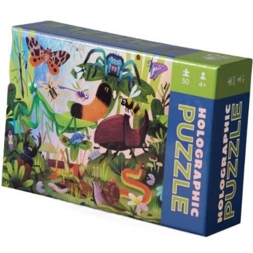 Crocodile Creek Holographic foil puzzles, 50 stuks - Insecten in de tuin