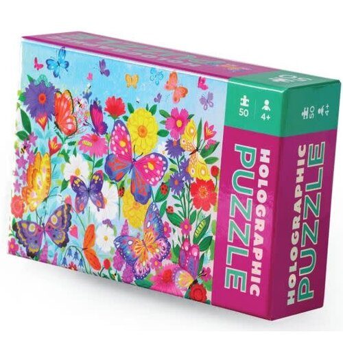 Crocodile Creek Holographic foil puzzles, 50 stuks - Vlinders