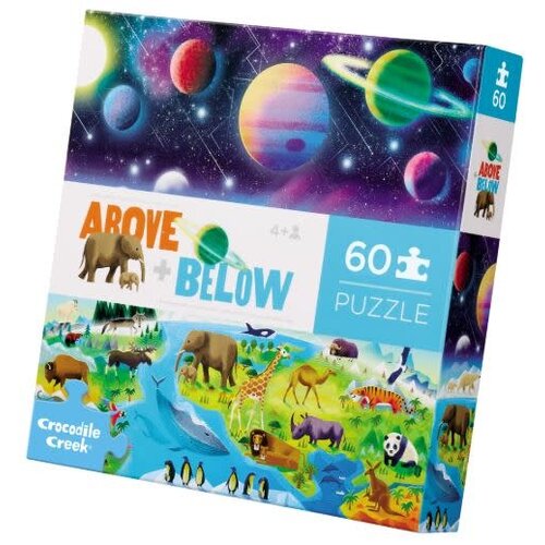 Crocodile Creek Above + below puzzles, 60 stuks - De aarde en de ruimte