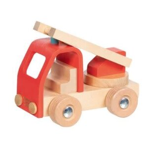 GOKI Houten Voertuig - Brandweerladdertruck