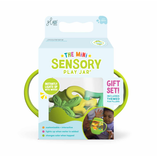 Glopals Glo Pals mini jar set green whit 5 soft shapes