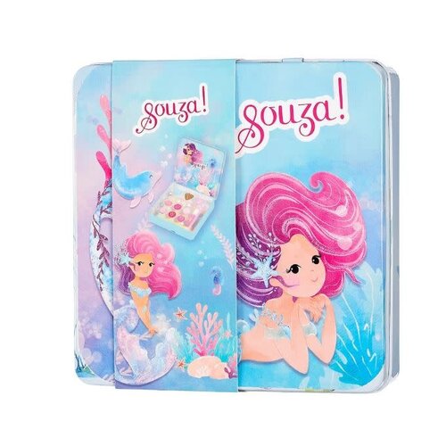 Souza Beauty set Mermaid - Oogschaduw & lipgloss, roze, blauw Souza Beauty set Mermaid - Oogschaduw & lipgloss, roze, blauw