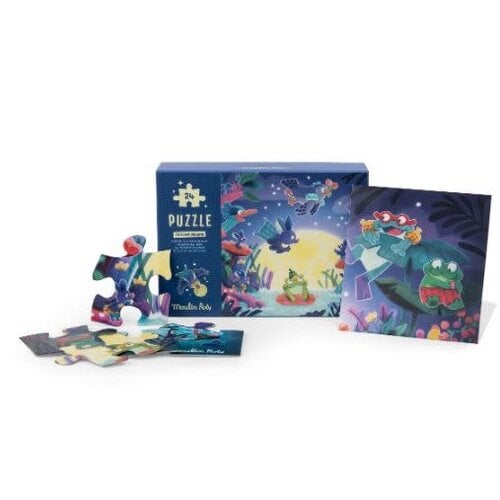 Moulin Roty Lichtgevende puzzel  -  "Bij maanlicht" (24 stukjes)