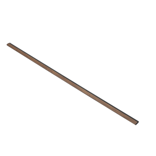 Walnut - Zwart vilt - Afwerklat 240 cm