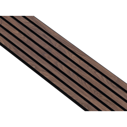 I-Wood® Walnut - Zwart vilt - 30 x 240 cm - Basic houten paneel