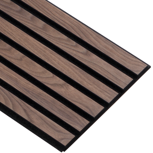 I-Wood® Walnut - Zwart vilt - 30 x 240 cm - Basic houten paneel