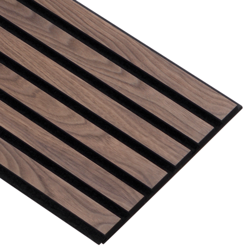 I-Wood® Walnut - Zwart vilt - 30 x 278 cm - Medio+ houten paneel