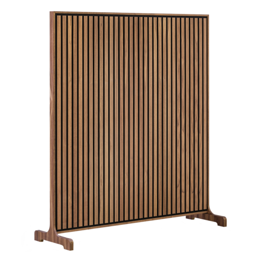 Flexi Wall 950x1700 - Walnut - Zwarte kern - Grijs vilt