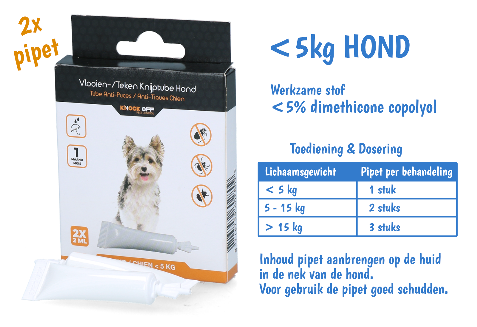 Vlooien & Tekenpipet voor de hond!
