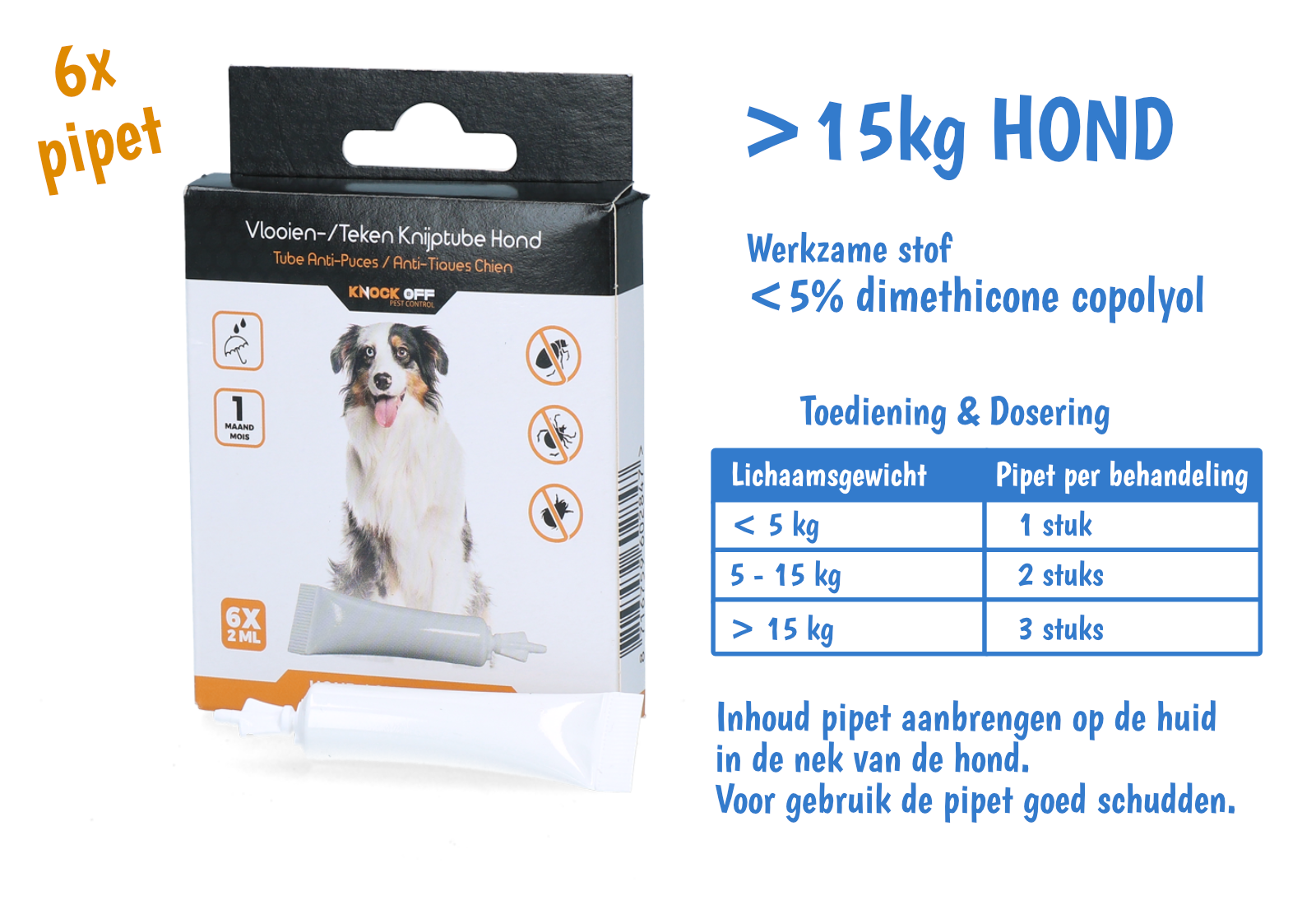 Vlooien & Tekenpipet voor de hond!
