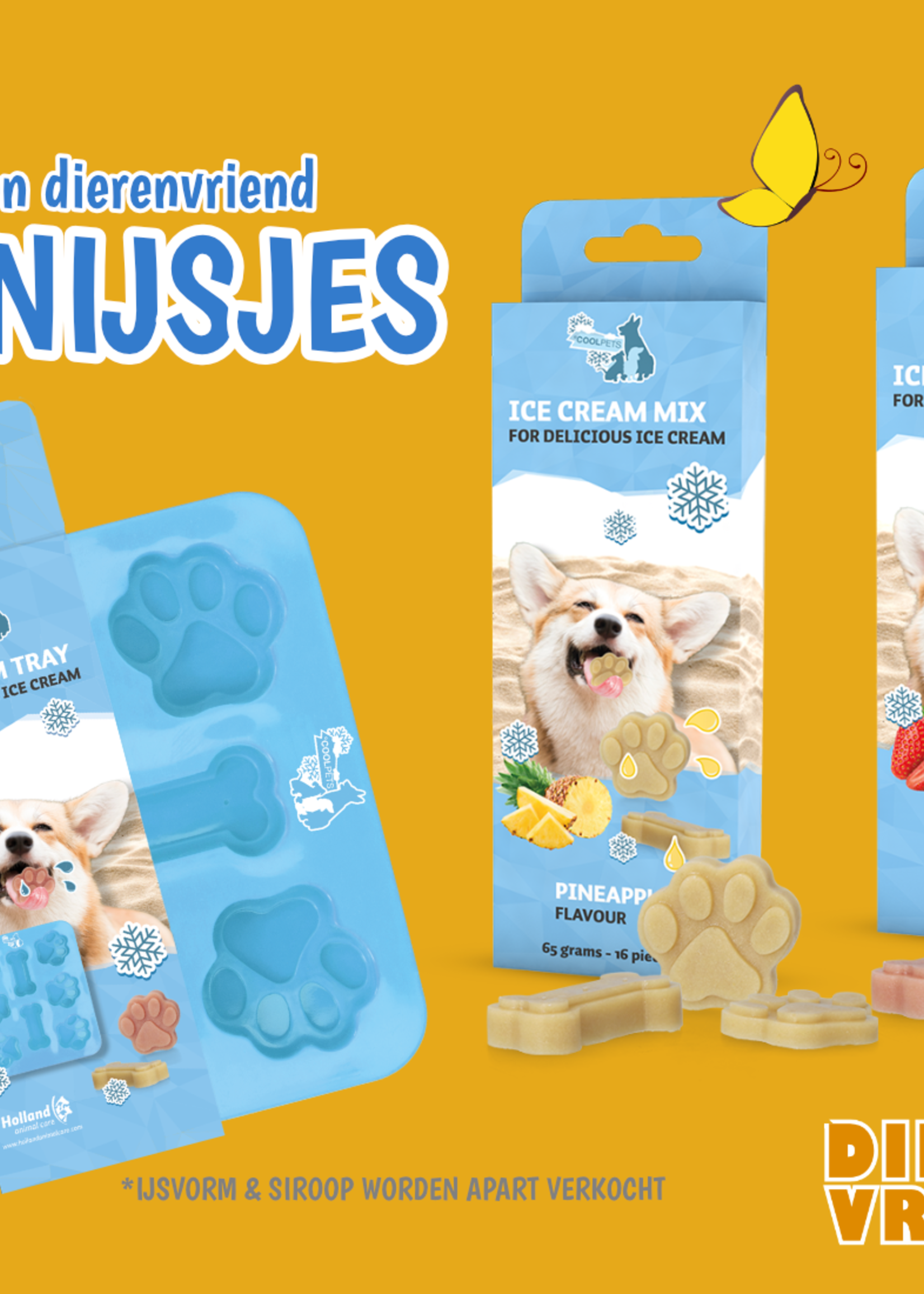 Coolpets Ijsblokjesvorm Hondensiroop voor de hond!