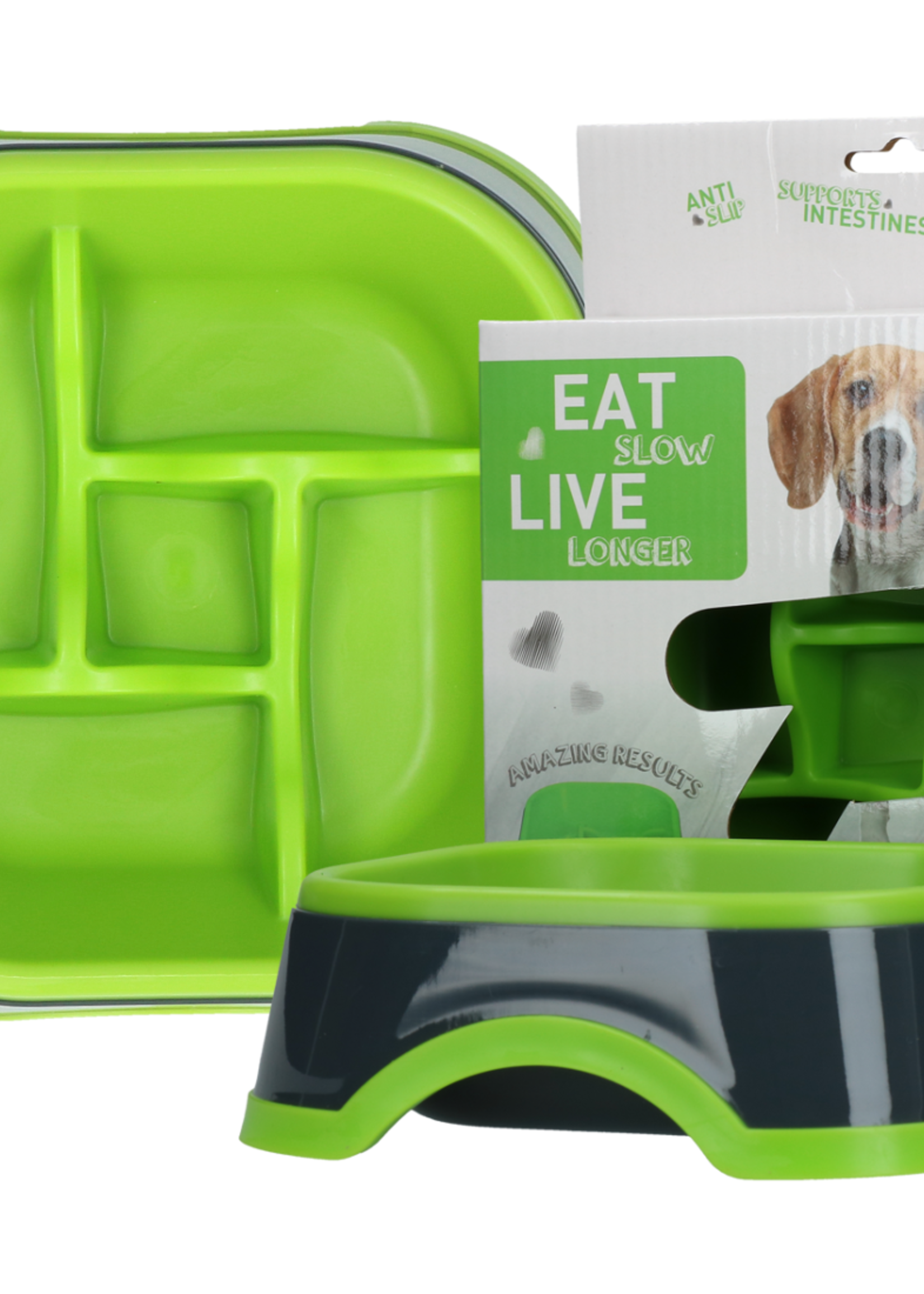 Eat Slow Live Longer Antischrok voerbak voor de hond!