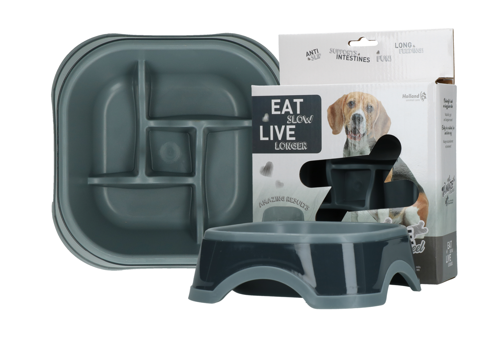 Antischrok voerbak voor de hond!