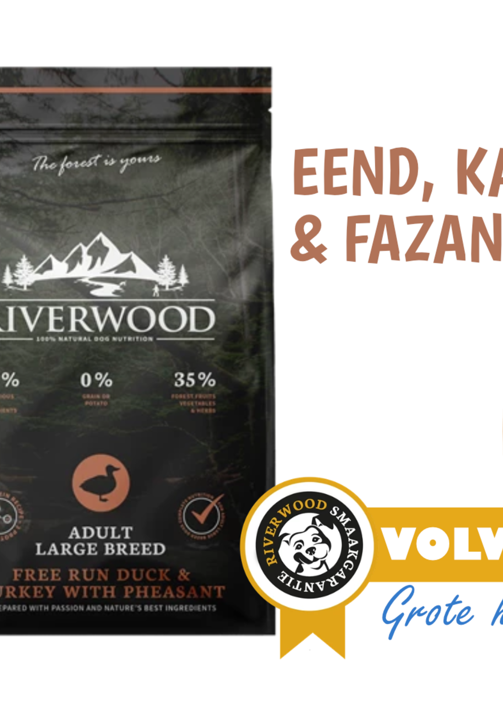 Riverwood Hond XL Hondenbrokken Eend, Kalkoen & Fazant