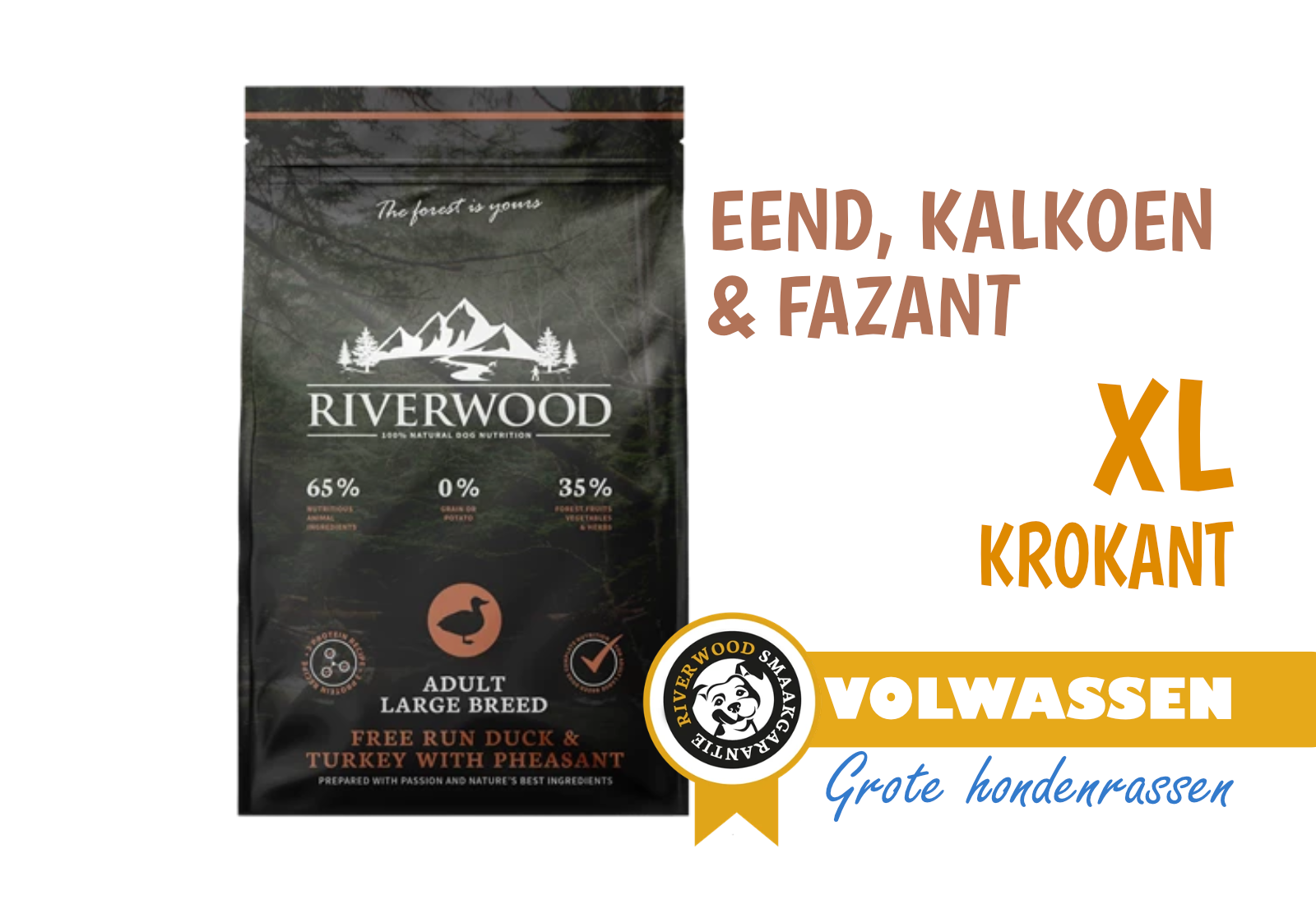 XL Hondenbrokken Eend, Kalkoen & Fazant