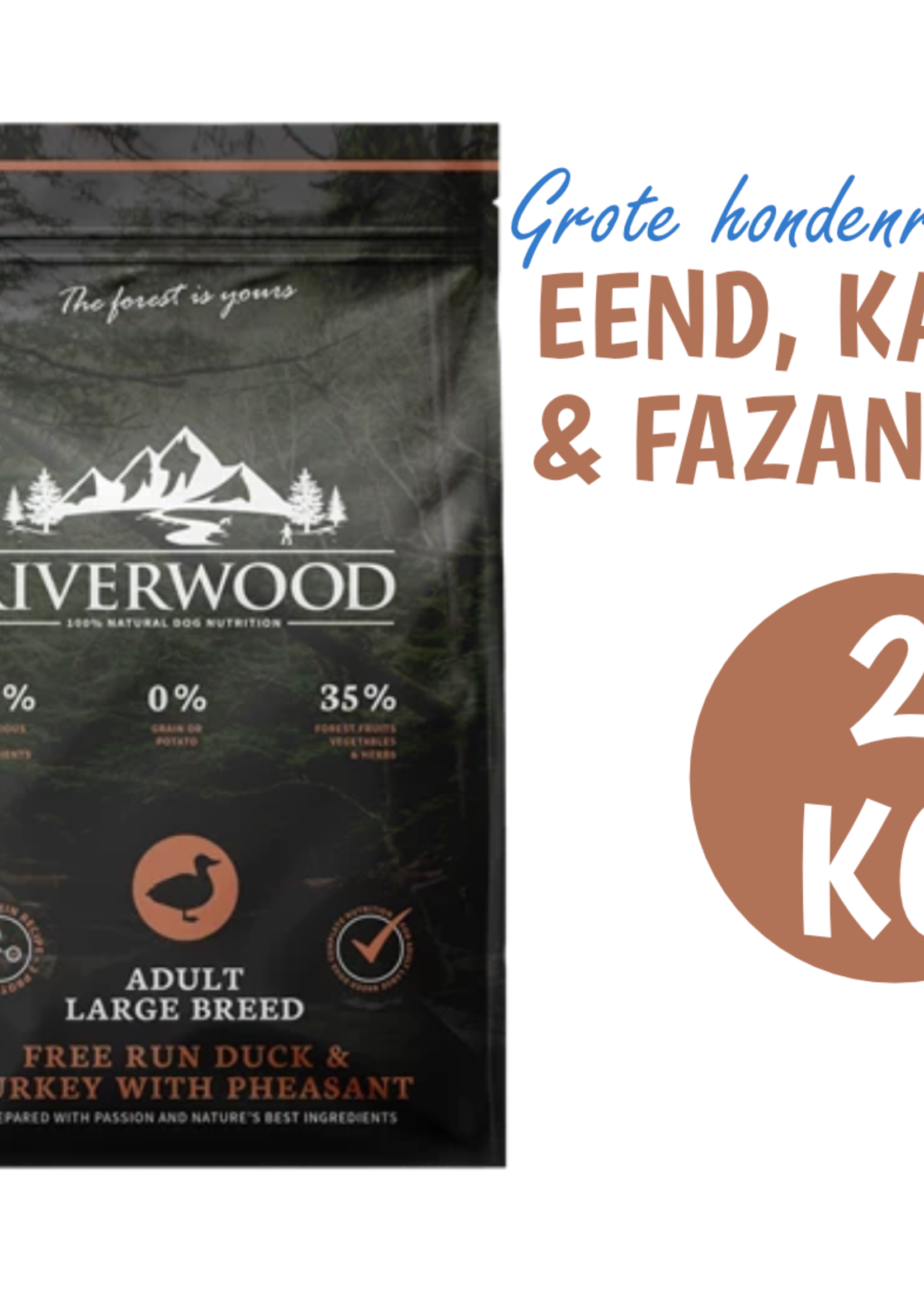 Riverwood Hond XL Hondenbrokken Eend, Kalkoen & Fazant