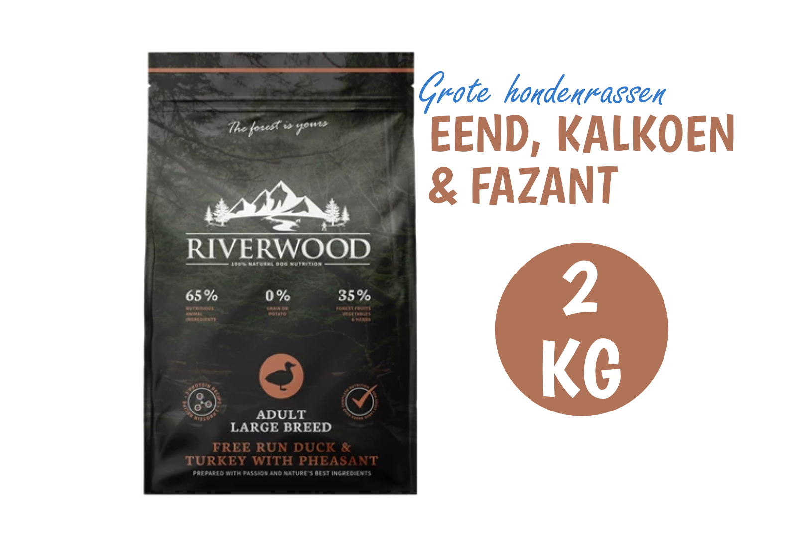 XL Hondenbrokken Eend, Kalkoen & Fazant