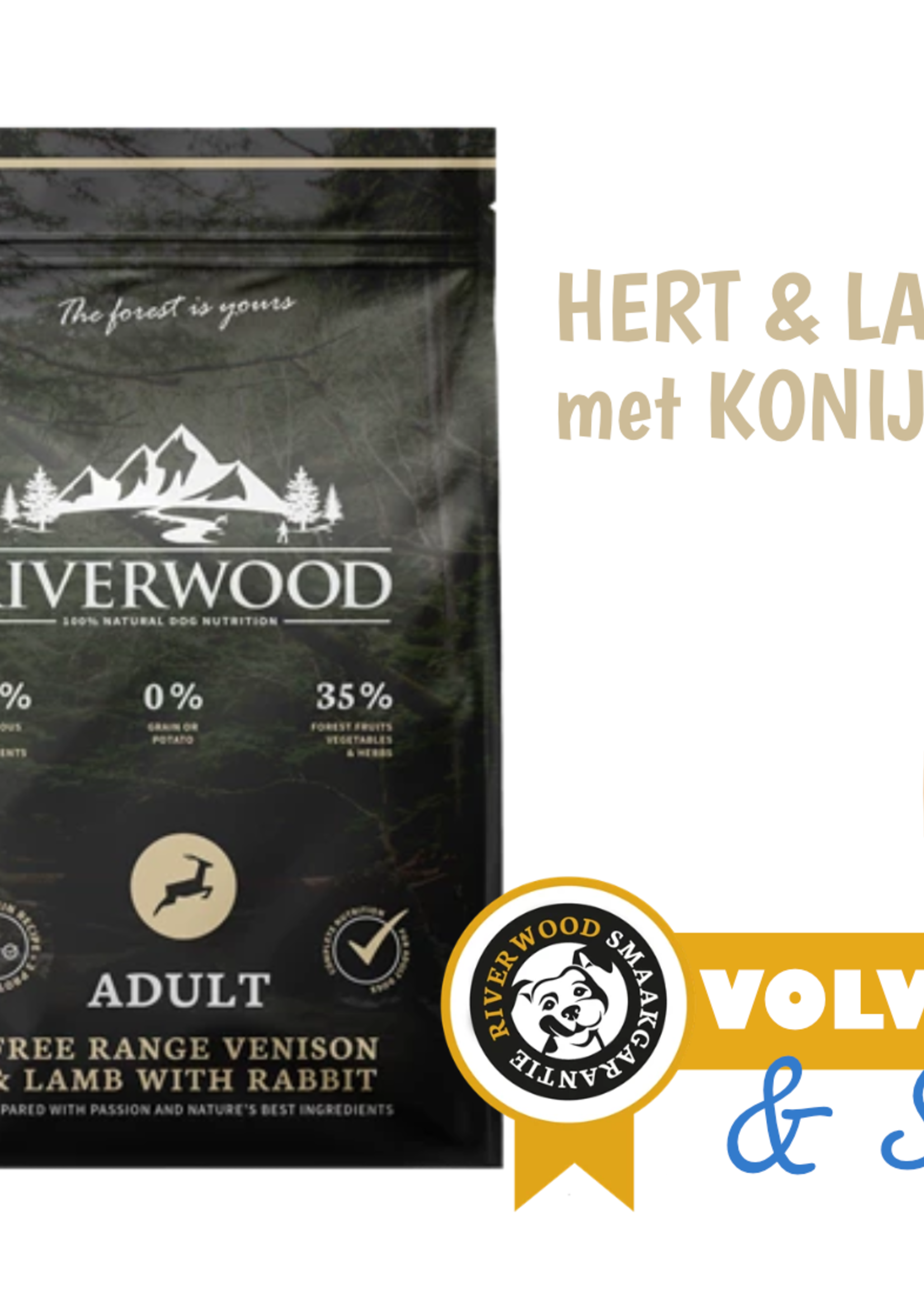 Riverwood Hond Hondenbrokken Hert, Lam & Konijn