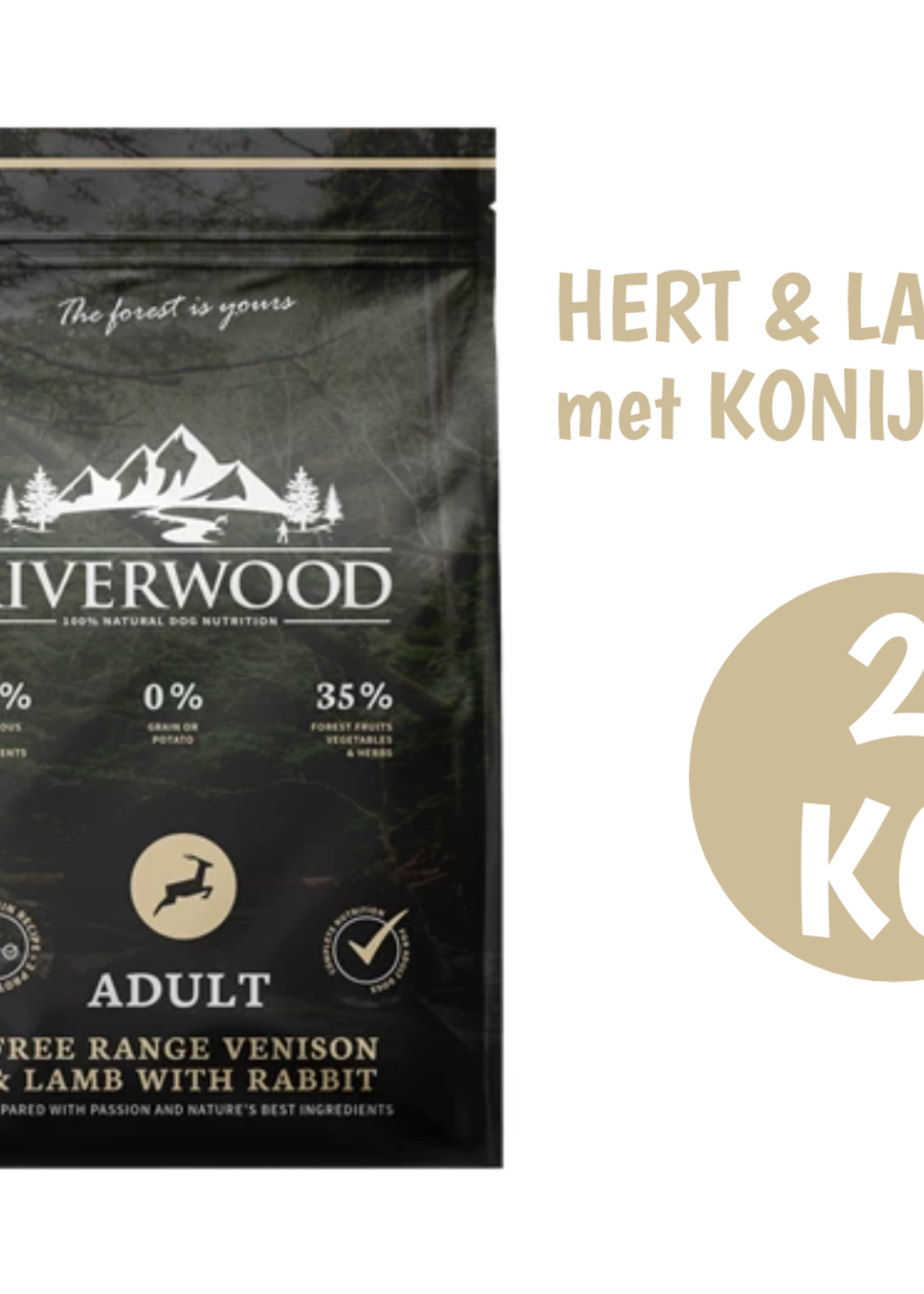 Riverwood Hond Hondenbrokken Hert, Lam & Konijn