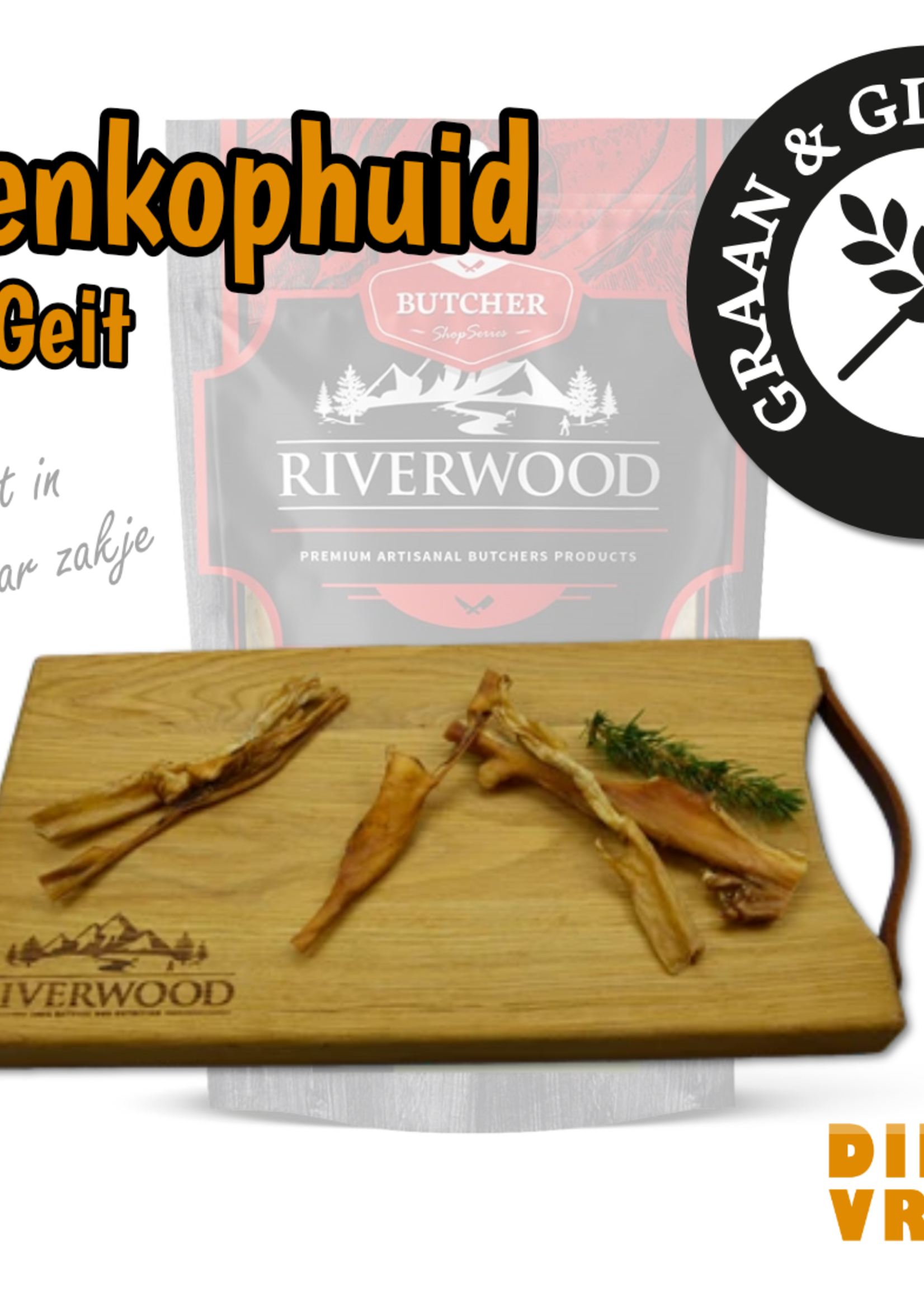 Riverwood Hond 150 gram Geitenkophuid Snack