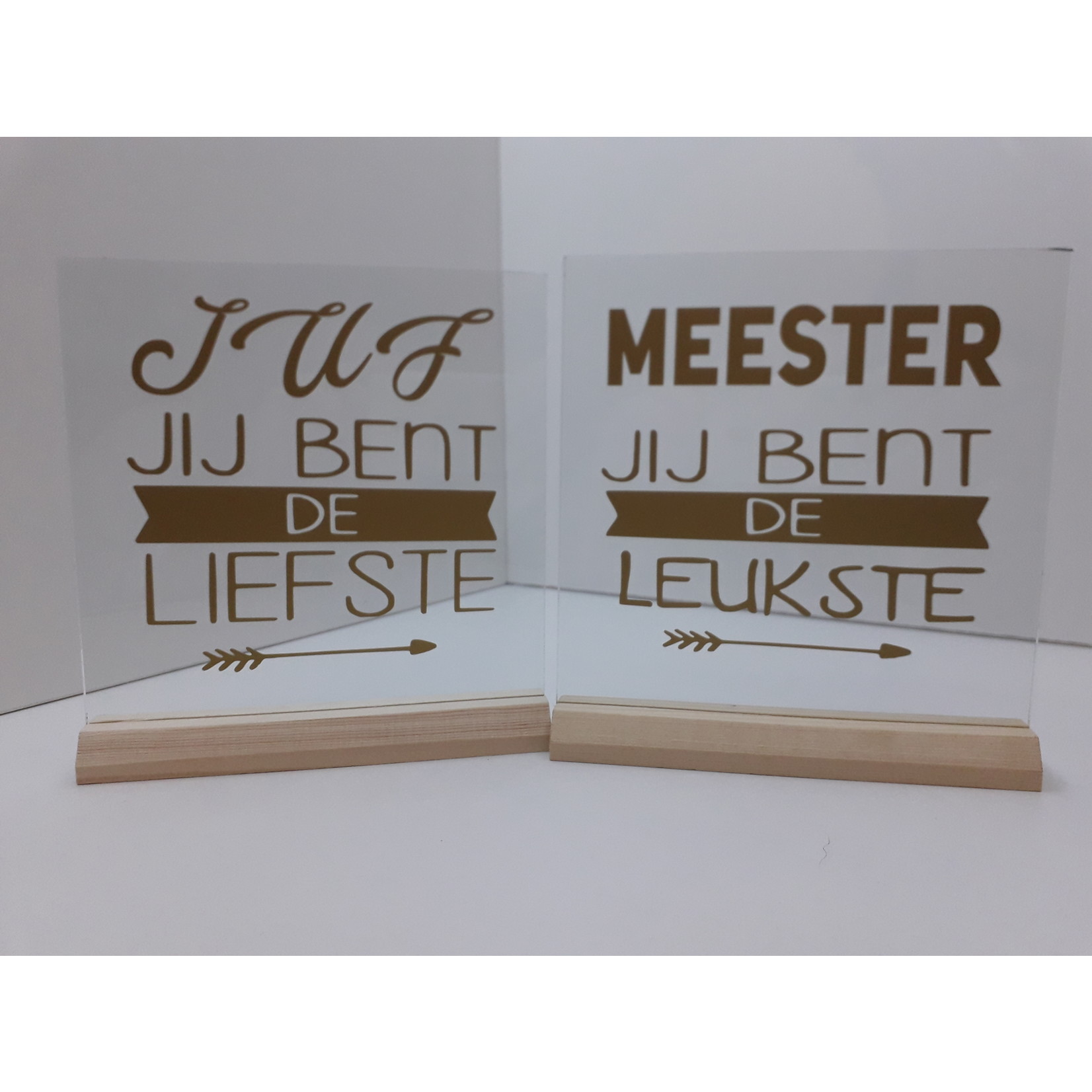 PuNa Cadeau Glazen plaatje 'Meester, jij bent de leukste'