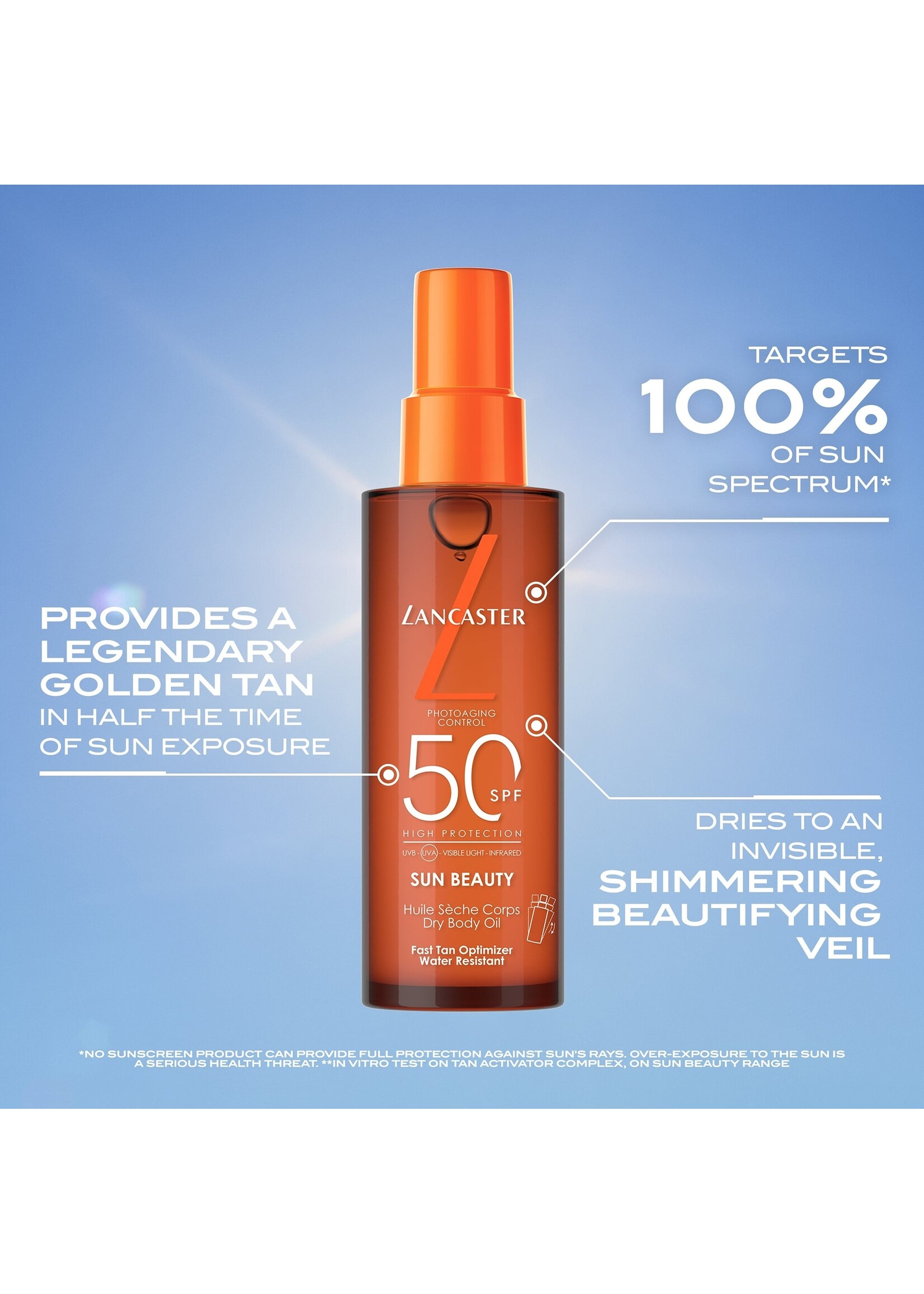 Lancaster Sun Beauty Satin Dry Oil Fast Tan Optimizer for Body SPF50 150ml