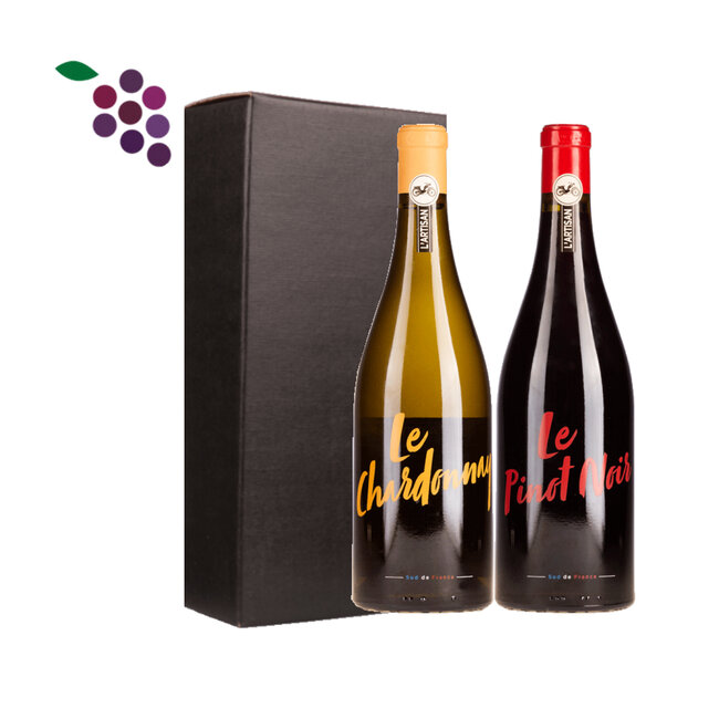 Paul Mas Le Chardonnay  & Le Pinot Noir met geschenkdoos 2 vaks