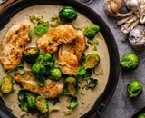 Recept #51 Kip in Romige Mosterdsaus met Spruitjes en Krieltjes