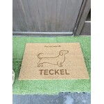 Deurmat Teckel 90x60 – “Pas op voor de Teckel” Gegraveerde Honden Deurmat