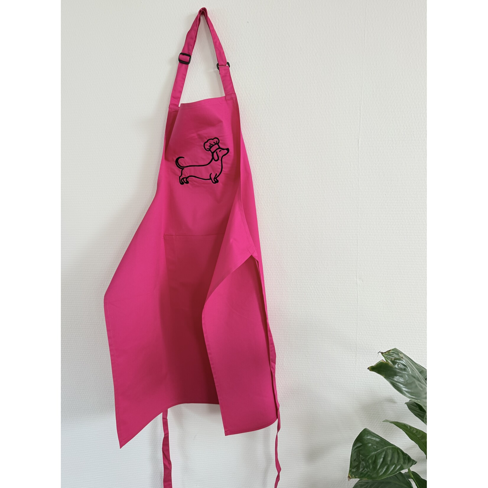 Keukenschort met teckel borduur Voor echte dog moms