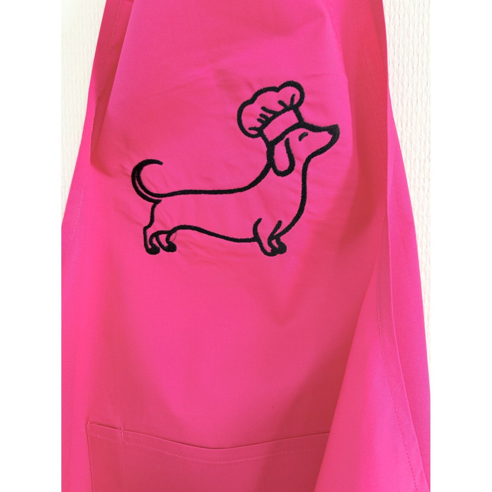 Keukenschort met teckel borduur Voor echte dog moms
