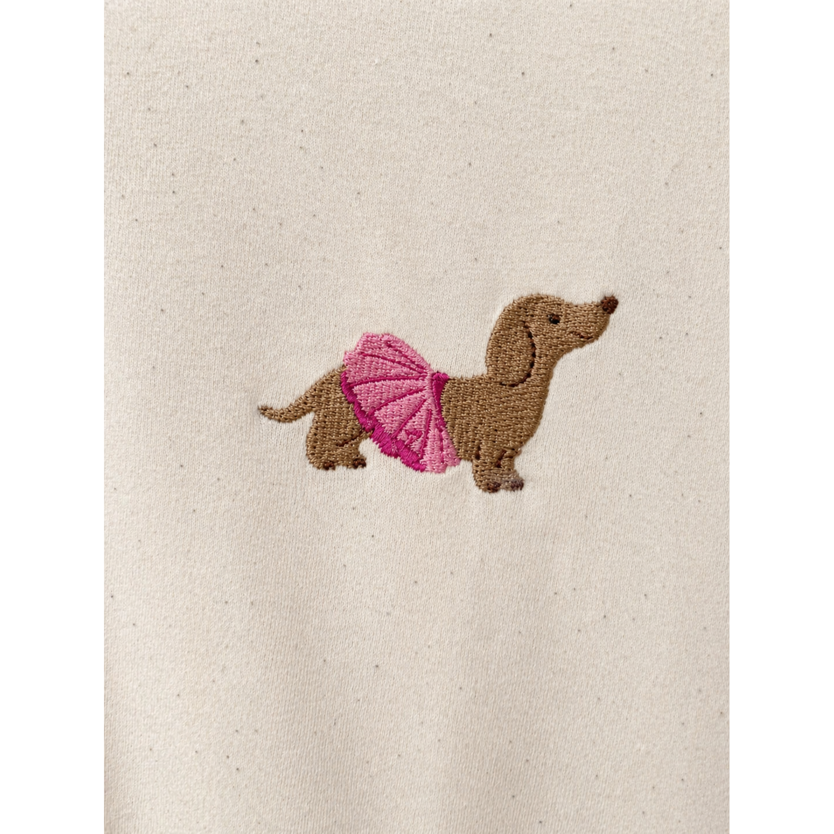 Teckel T-shirt met borduursel  geborduurde teckel met tutu