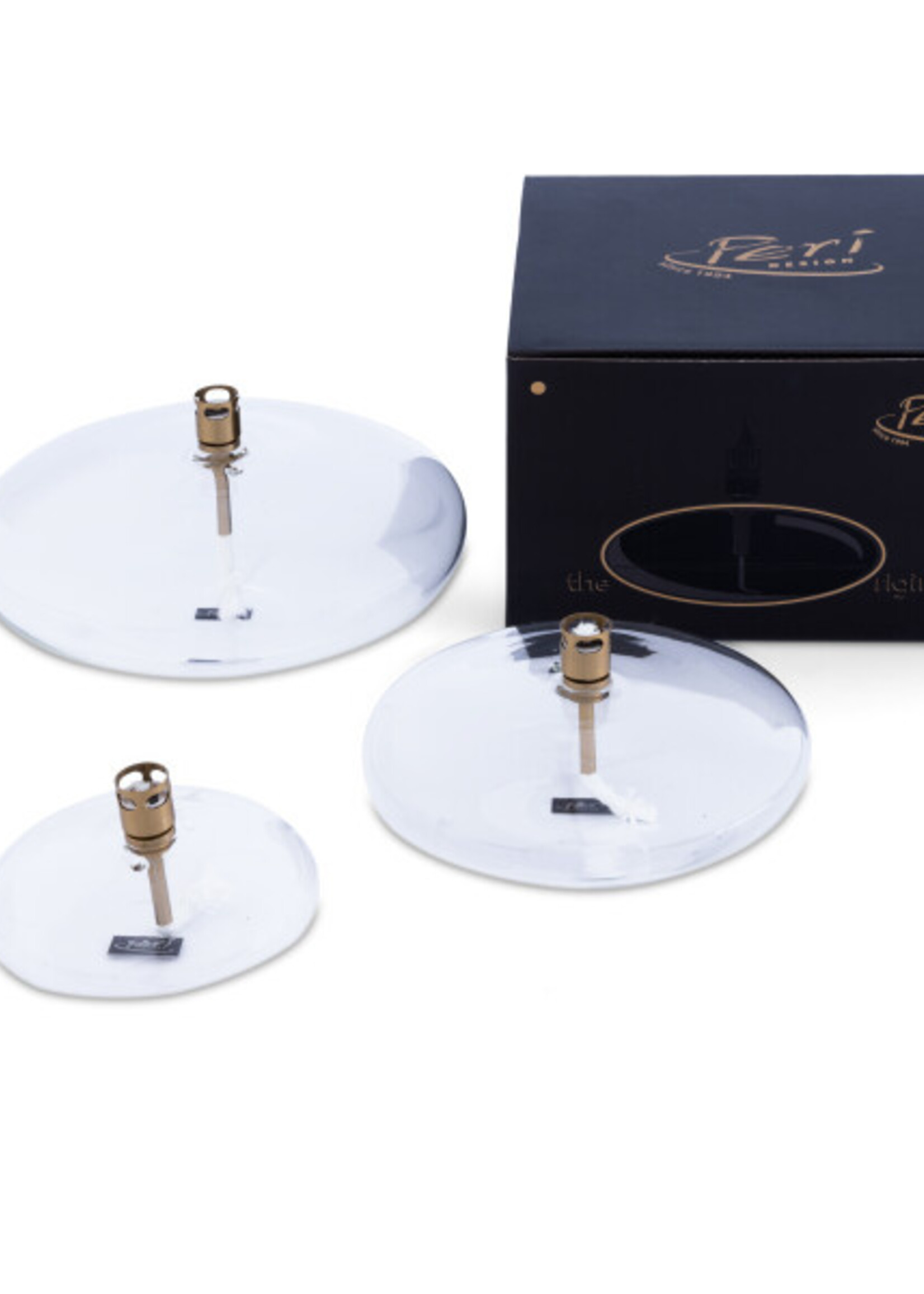 Peri Design Stijlvolle disc olielamp in messing - Groot formaat