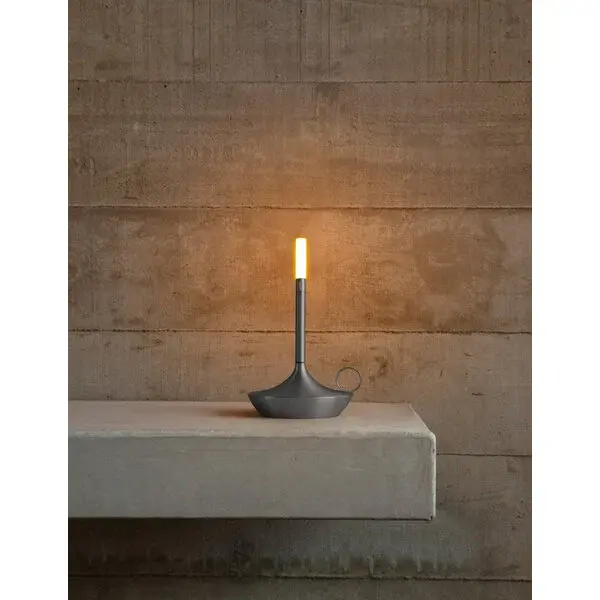 Graypants Graypants Wick Graphite S | Compacte design lamp met warme lichtbeleving en grafietkleurige afwerking