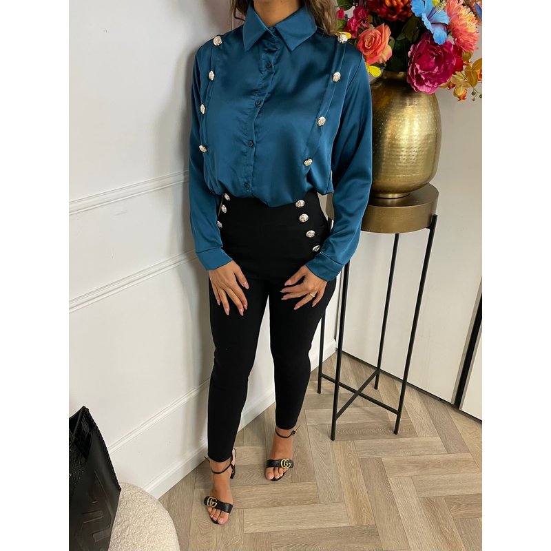 Blouse Main Satijn Petrol