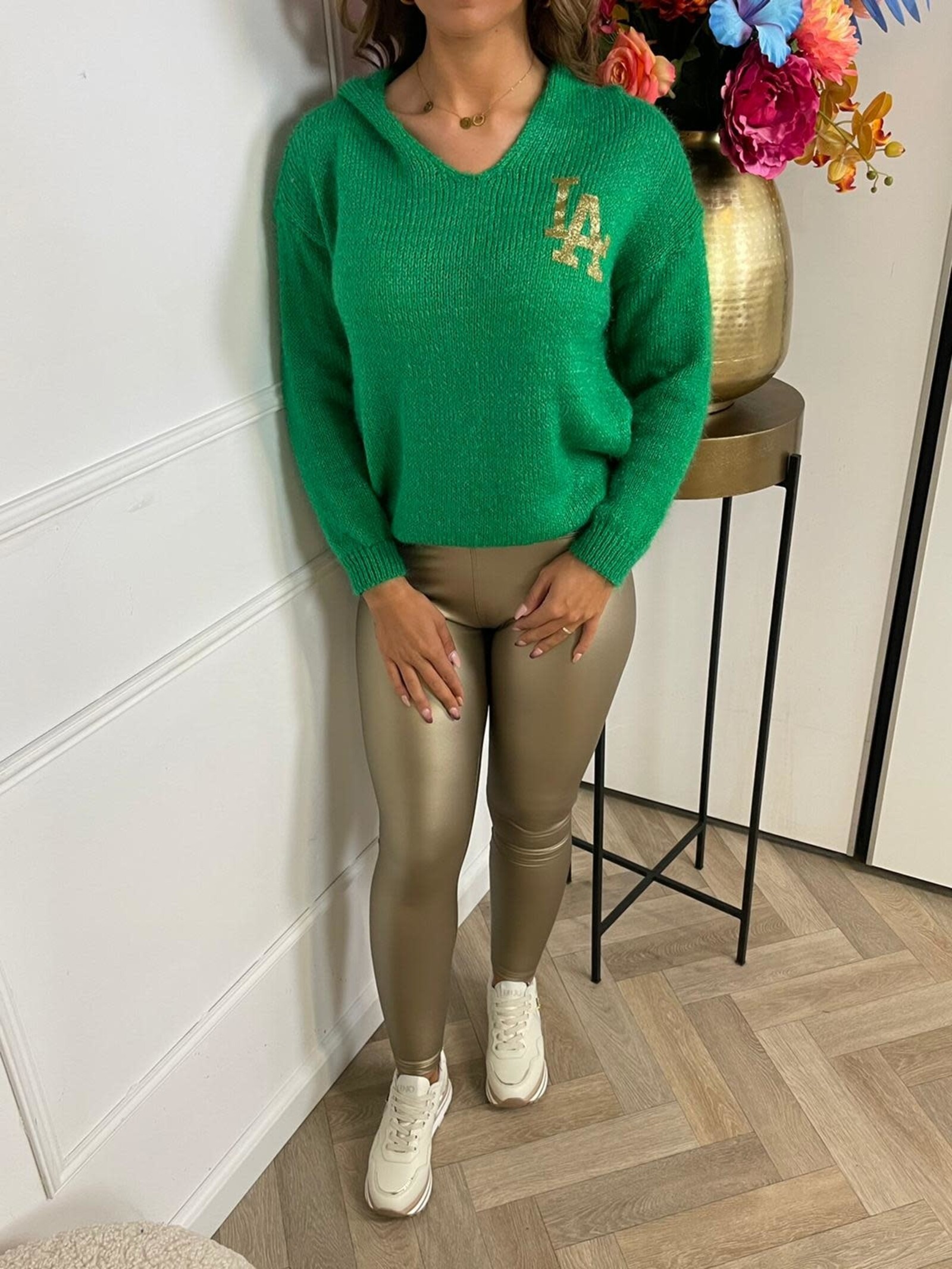 Hoodie Glitter LA Green