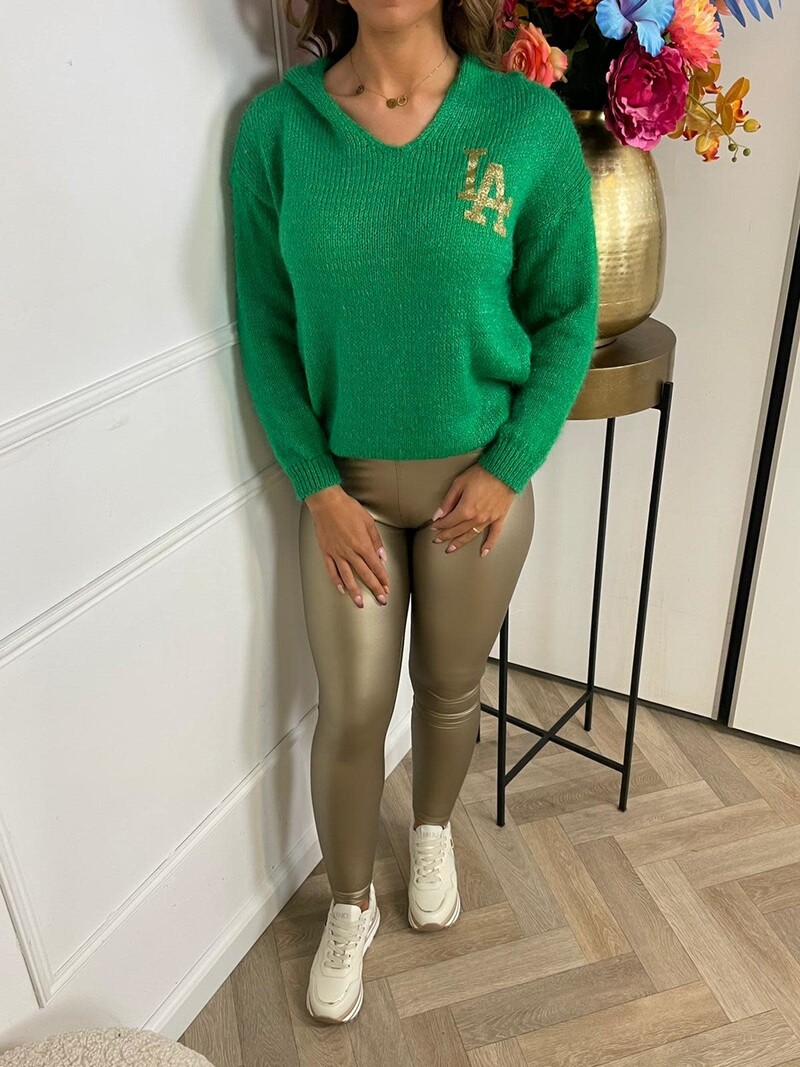 Hoodie Glitter LA Green
