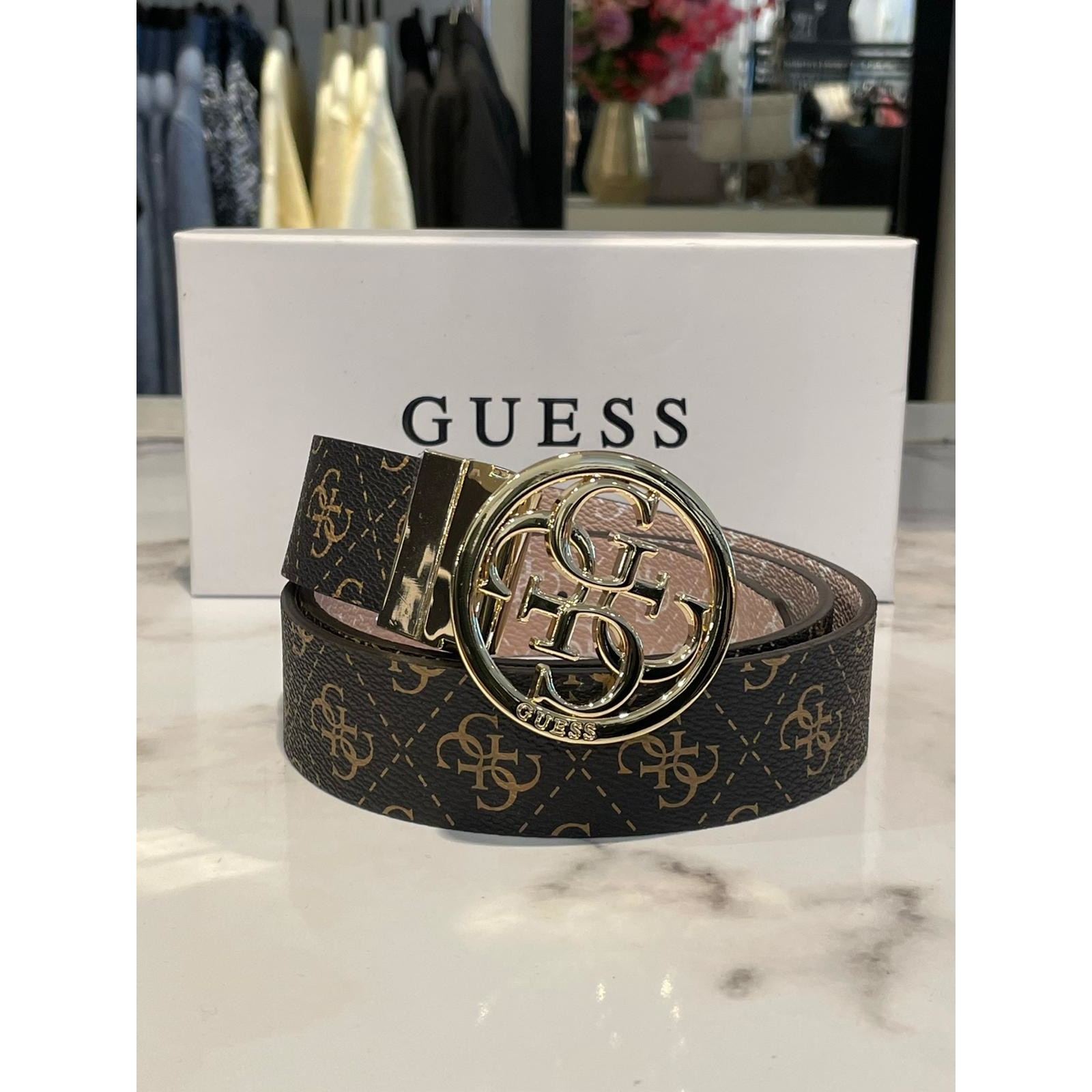 Guess Belt 2 in 1 Brown Logo/Pink Guess