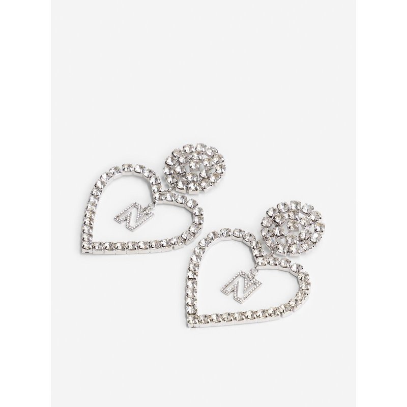Earrings Heart Gemstone Silver Nikkie