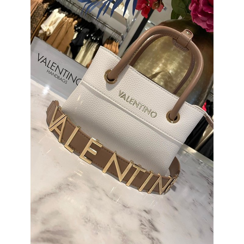 Mini Shopper Alexie Tote Blanco/Cuoio Valentino