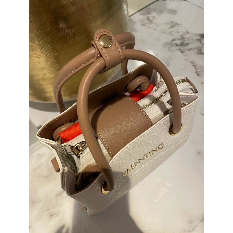 Mini Shopper Alexie Tote Blanco/Cuoio Valentino