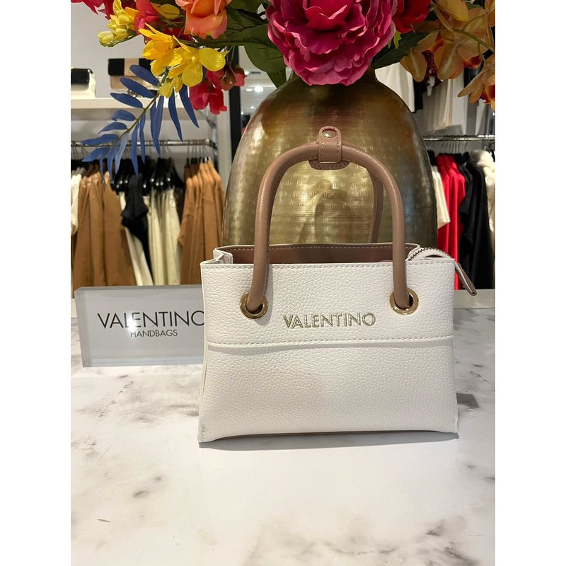 Mini Shopper Alexie Tote Blanco/Cuoio Valentino
