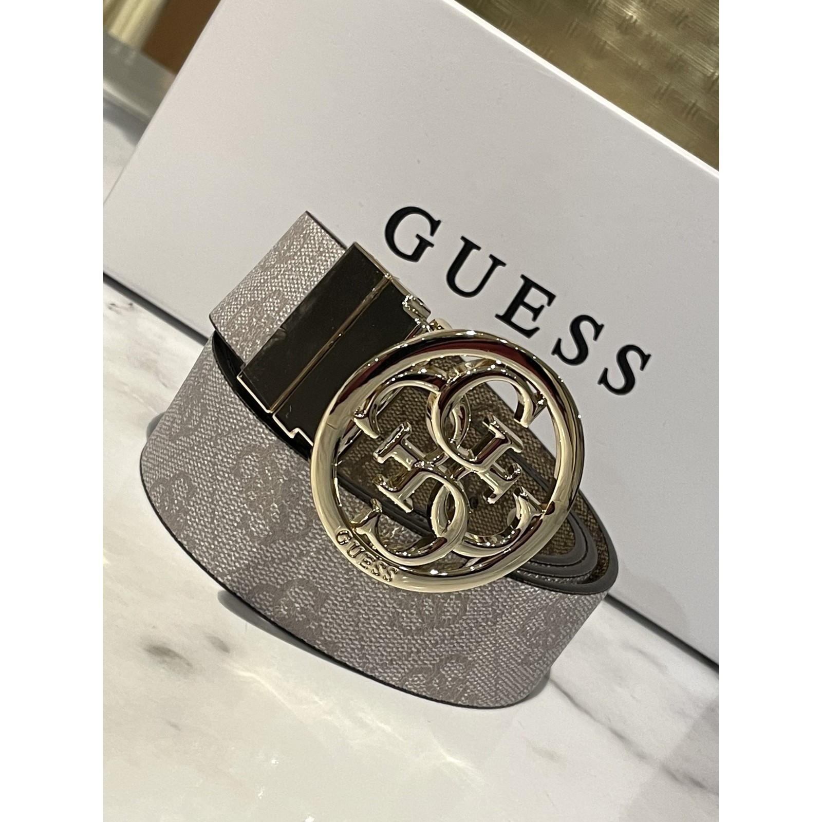 Guess 2 in 1 belt latte logo/light grey Guess 265