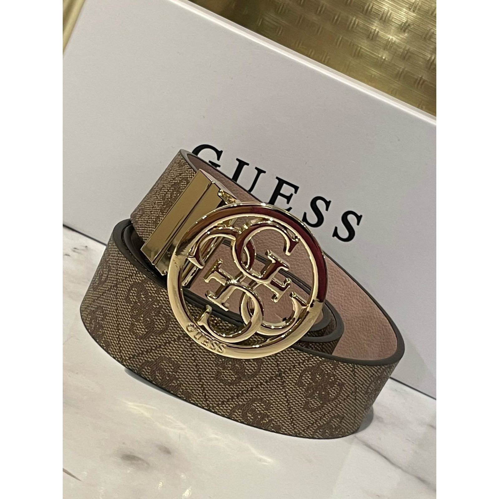 Guess 2 in1 belt Latte/Light pink Guess 161