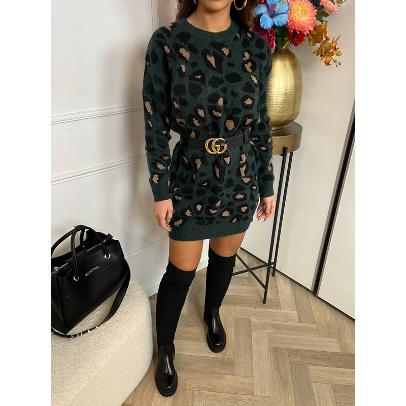 Long Sweater Leopard Army P867