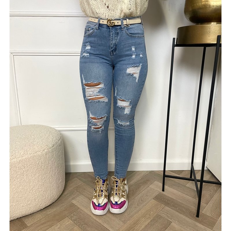 Jeans Ripped Blue E0002