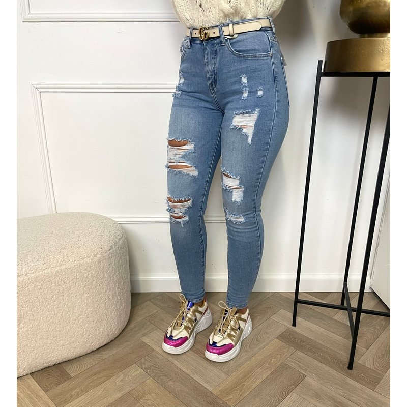 Jeans Ripped Blue E0002