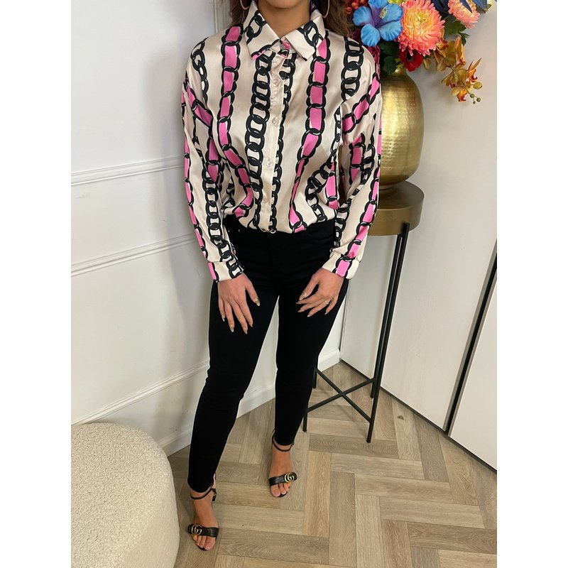 Blouse Color Chain Pink